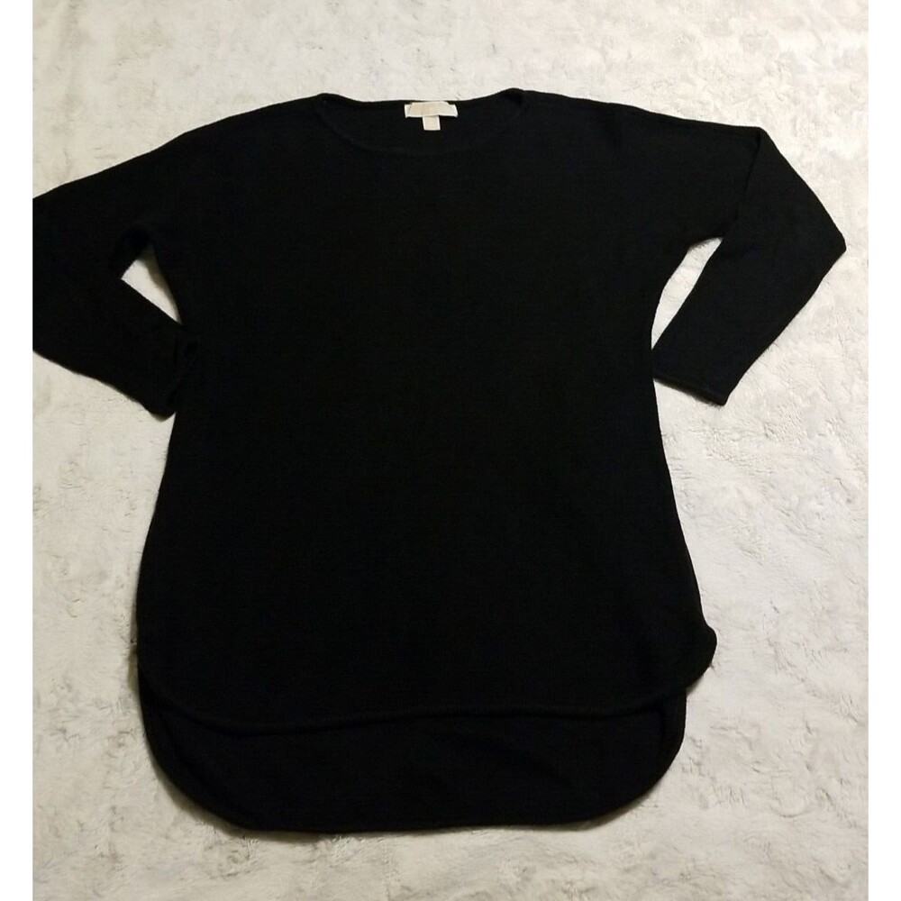 Michael Michael Kors Knit Sweater Womens Size Small Black Gold Zipper Pullover - Picture 2 of 15